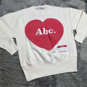 Advisory Board Crystals Valentines Heart Crewneck Sweater Small